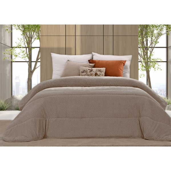 Edredon Microcoralina Jacquard com Sherpa Canada Des. ZigZag