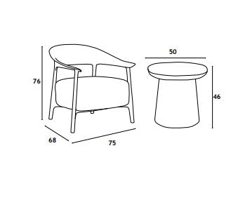 Conjunto Potenza ( 2 Cadeirões + mesa)