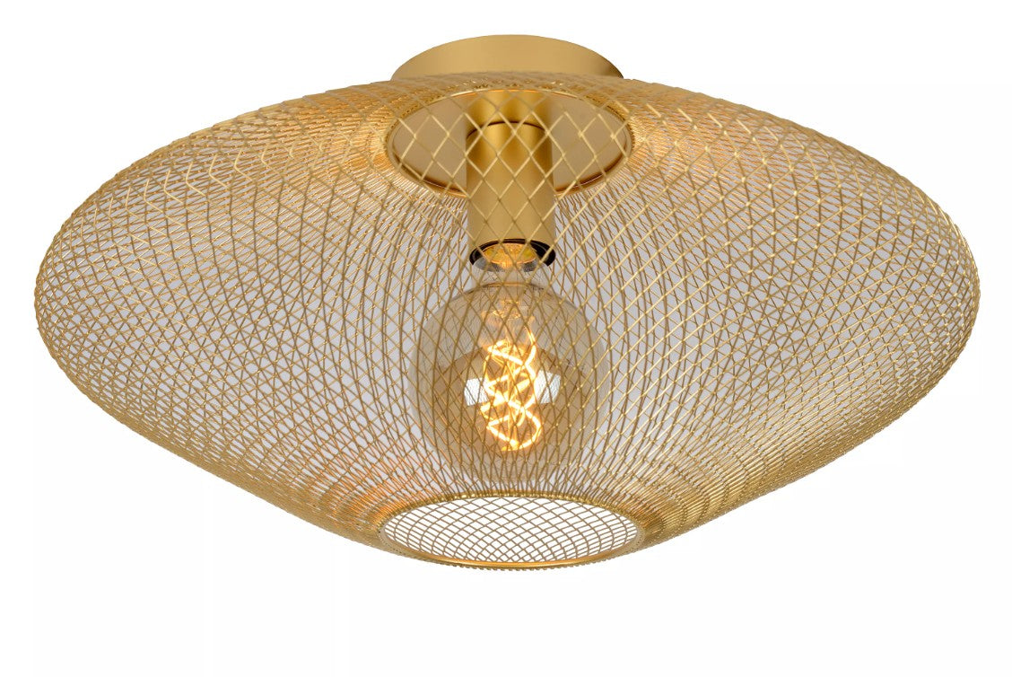 MESH - Flush ceiling light - Ø 30 cm - 1xE27 - Matt Gold / Brass