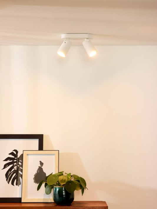 XYRUS - Ceiling spotlight - LED Dim to warm - GU10 - 2x5W 2200K/3000K - White