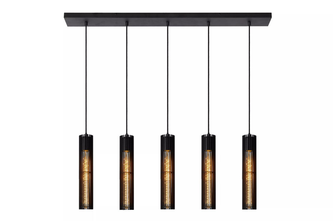 LIONEL - Pendant light - 5xE27 - Black