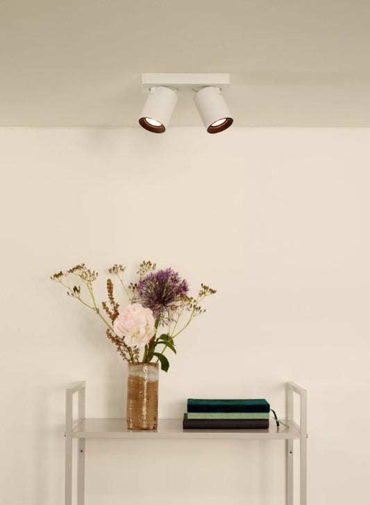 NIGEL - Ceiling spotlight - LED Dim to warm - GU10 - 2x5W 2200K/3000K - White