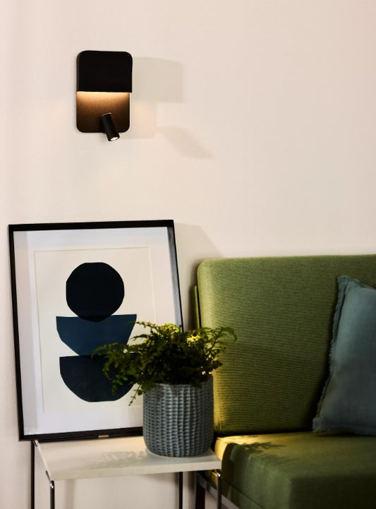 BOXER - Wall light - LED - 3000K - With USB charging point - Black