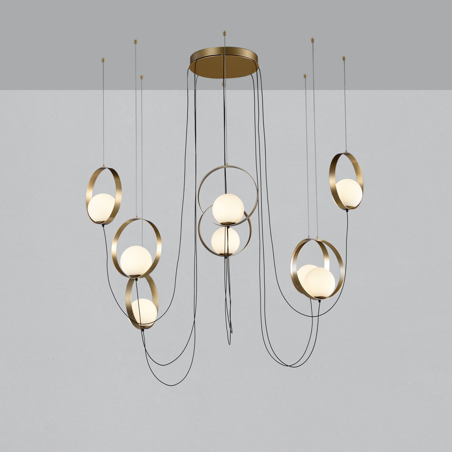 Halo Chandelier/8 LED 3000K Gold