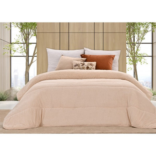 Edredon Microcoralina Jacquard com Sherpa Canada Des. ZigZag