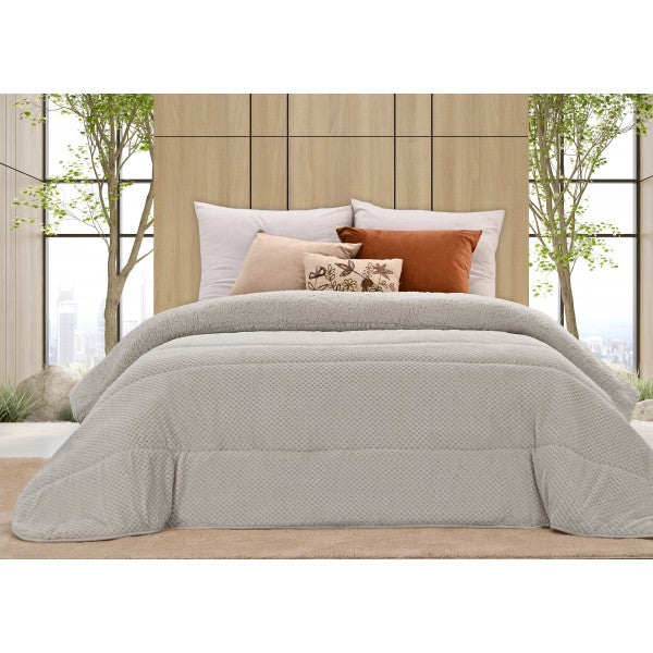 Edredon Microcoralina Jacquard com Sherpa Canada Des. ZigZag