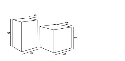 Mesa de apoio Cubo BORDEAUX