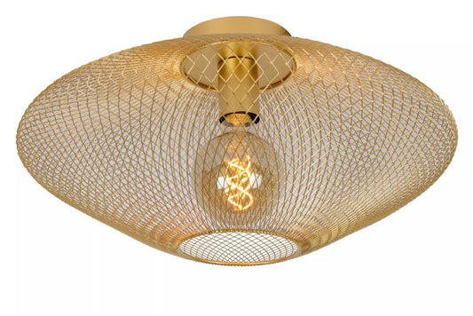MESH - Flush ceiling light - Ø 30 cm - 1xE27 - Matt Gold / Brass