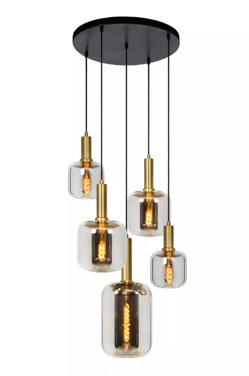 JOANET - Pendant light - Ø 71 cm - 5xE27 - Smoke Grey