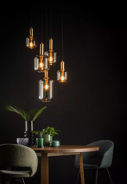 JOANET - Pendant light - Ø 71 cm - 5xE27 - Smoke Grey