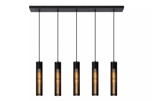 LIONEL - Pendant light - 5xE27 - Black