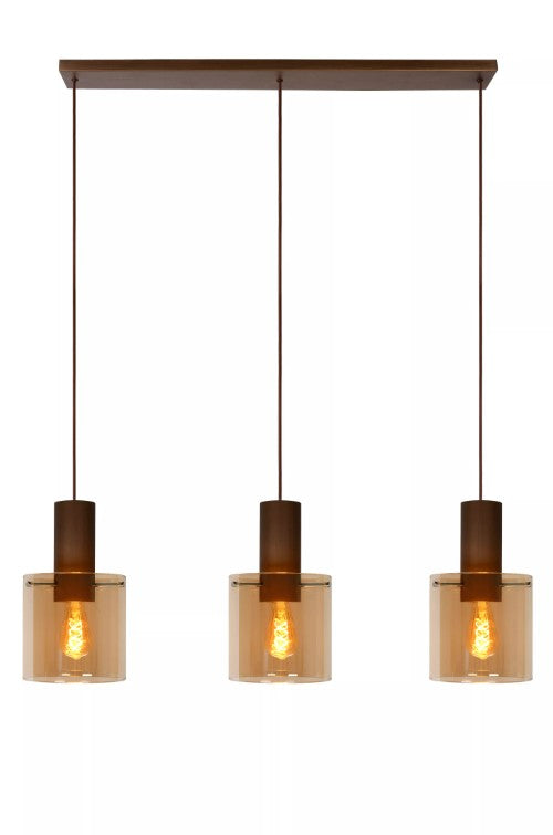 TOLEDO - Pendant light - Ø 20 cm - 3xE27 - Amber