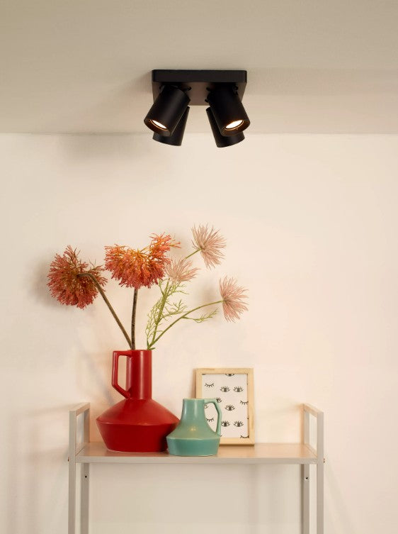 NIGEL - Ceiling spotlight - LED Dim to warm - GU10 - 4x5W 2200K/3000K - Black