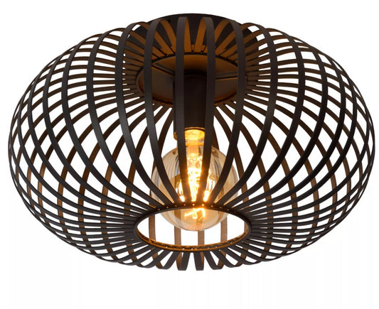 MANUELA - Flush ceiling light - Ø 40 cm - 1xE27 - Black