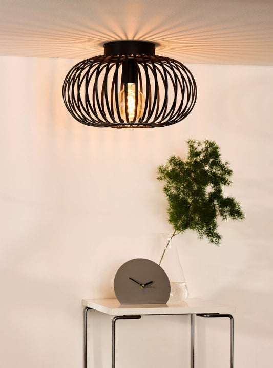 MANUELA - Flush ceiling light - Ø 40 cm - 1xE27 - Black