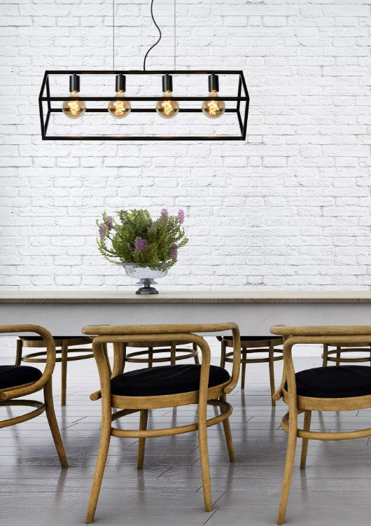 FABIAN - Pendant light - 4xE27 - Black