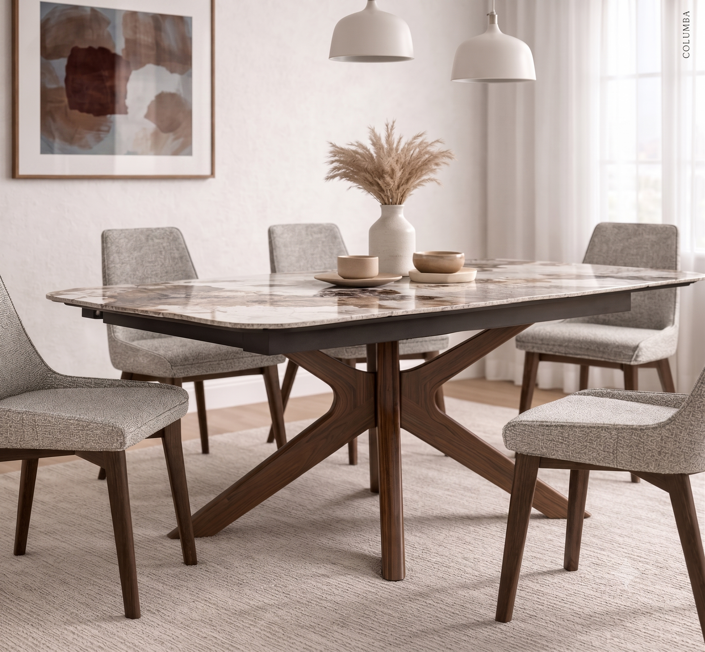 Mesa de jantar extensível Columba