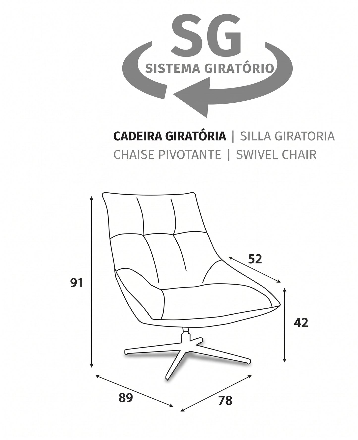 Cadeirão giratório Serres