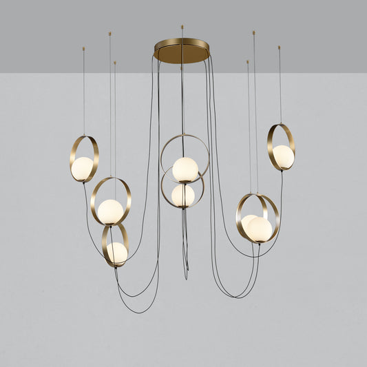 Halo Chandelier/8 LED 3000K Gold