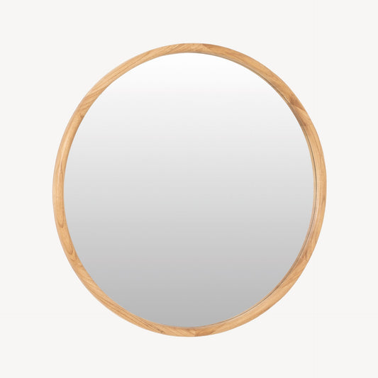 Espelho Circular com moldura em carvalho
